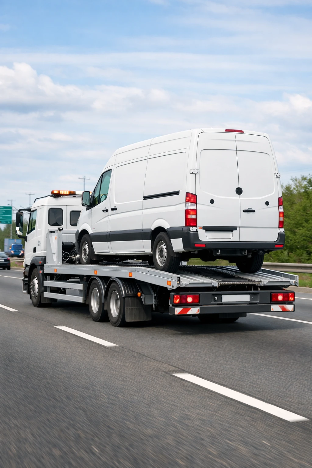 Van hard shoulder recovery motorway tow truck